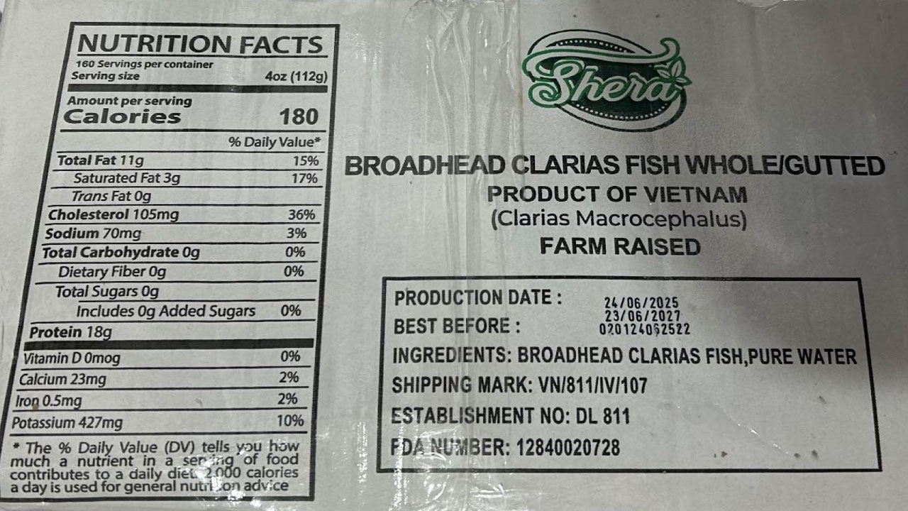 Shera Fish Sobico USA LLC Recalls Siluriformes Fish Products Imported Without the ...